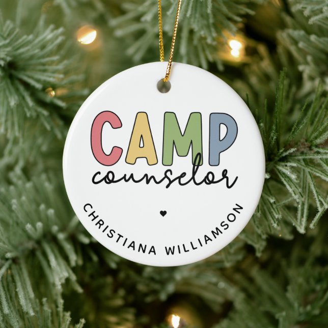 Personalised Camp Counsellor Gifts Ceramic Ornament (Tree)