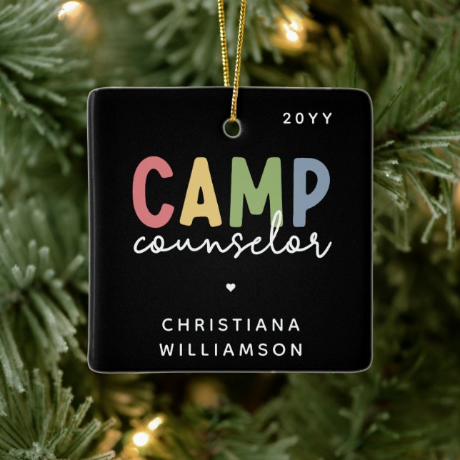 Personalised Camp Counsellor Gifts Ceramic Ornament (Tree)