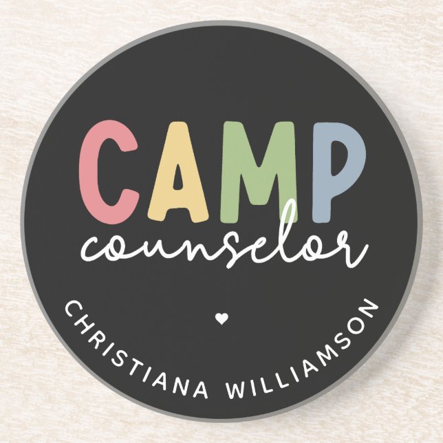 Personalised Camp Counsellor Gifts Coaster (Front)