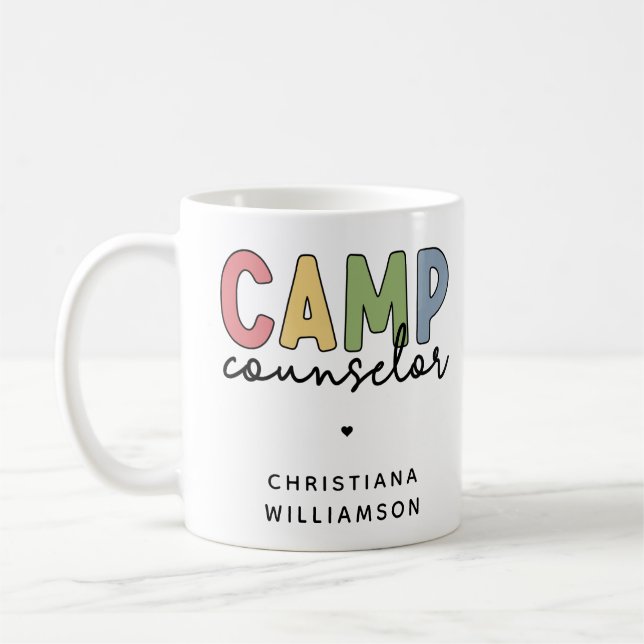 Personalised Camp Counsellor Gifts Coffee Mug (Left)