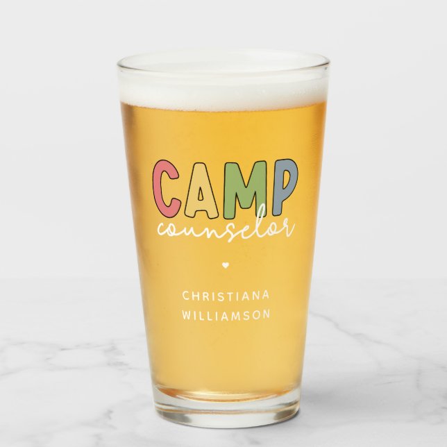 Personalised Camp Counsellor Gifts Glass (Front Filled)