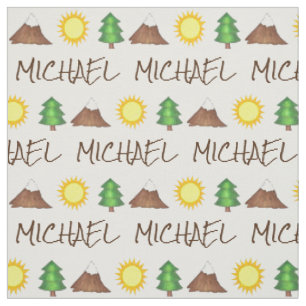 Personalised Camp Mountain Climbing Sun Tree Fabric