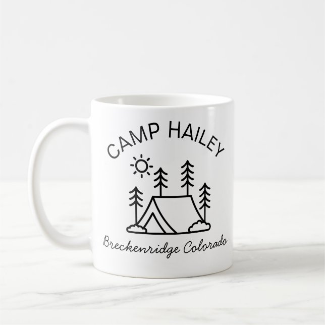 Personalised camp mug, personalised campfire mug,  coffee mug (Left)