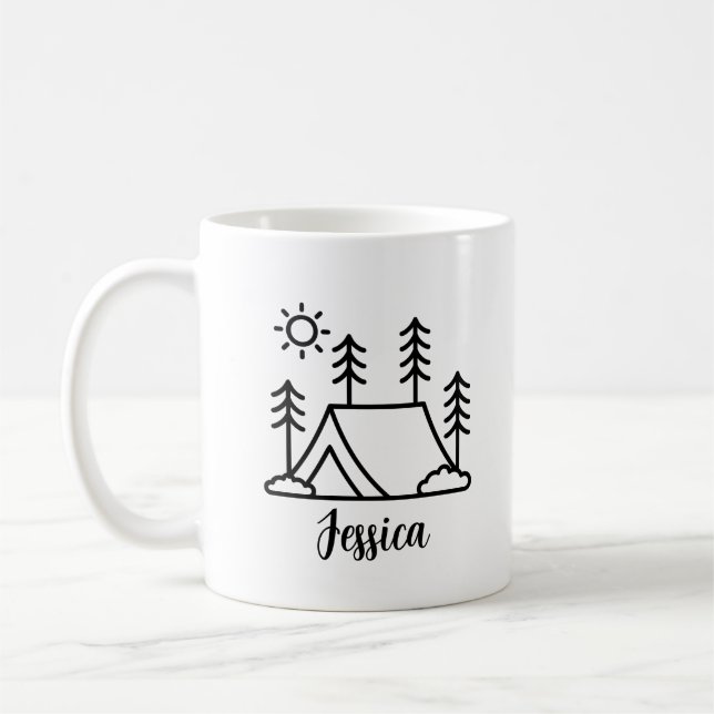 Personalised camp mug, personalised campfire mug,  coffee mug (Left)