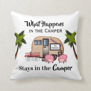 Personalised Camper/Flamingo Cushion