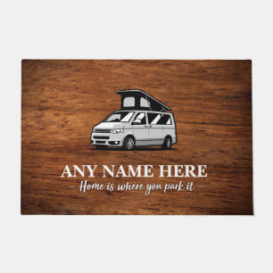Personalised Camper van Brown door mat