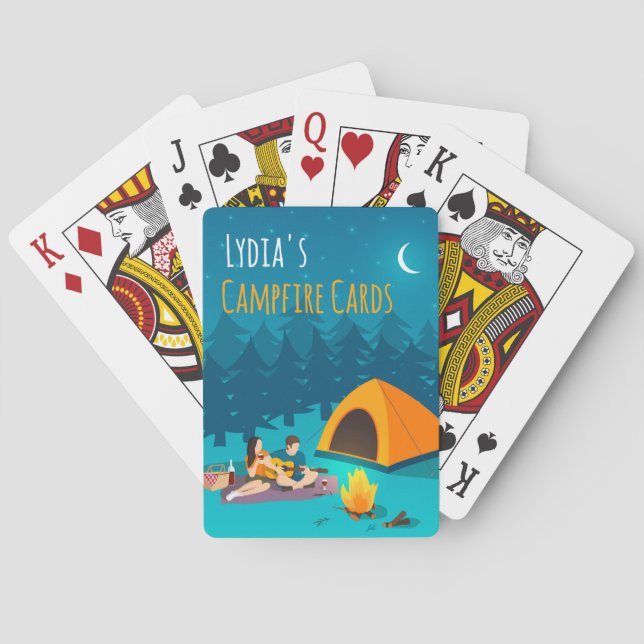 Personalised Campfire  Playing Cards (Back)
