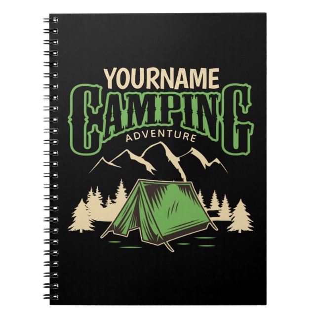 Personalised Camping Family Camp Trip Adventure  Notebook (Front)
