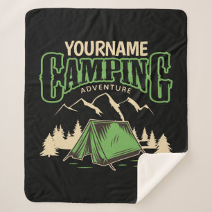 Personalised Camping Family Camp Trip Adventure   Sherpa Blanket