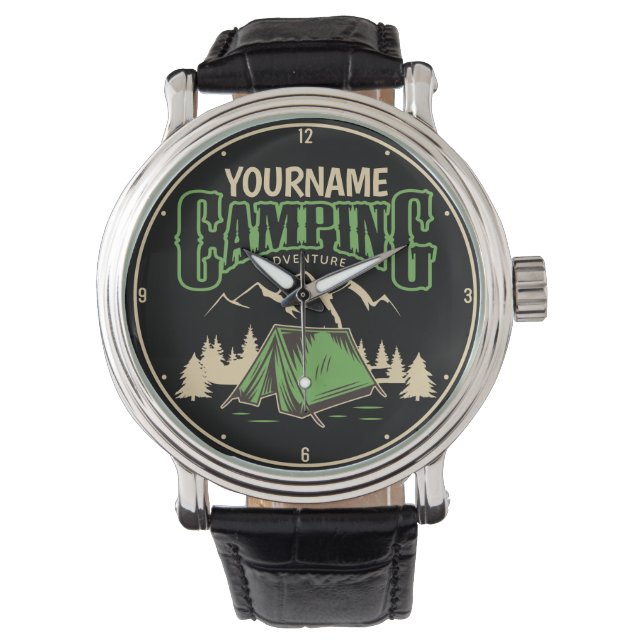 Personalised Camping Family Camp Trip Adventure  Watch (Front)