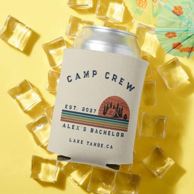 Personalised Camping Weekend Bachelor Party Can Cooler (In Situ Summer)