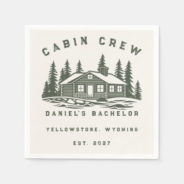 Personalised Camping Weekend Bachelor Party Napkin (Front)