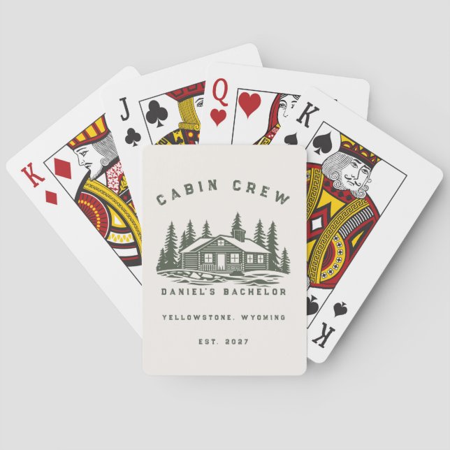 Personalised Camping Weekend Bachelor Party Playing Cards (Back)