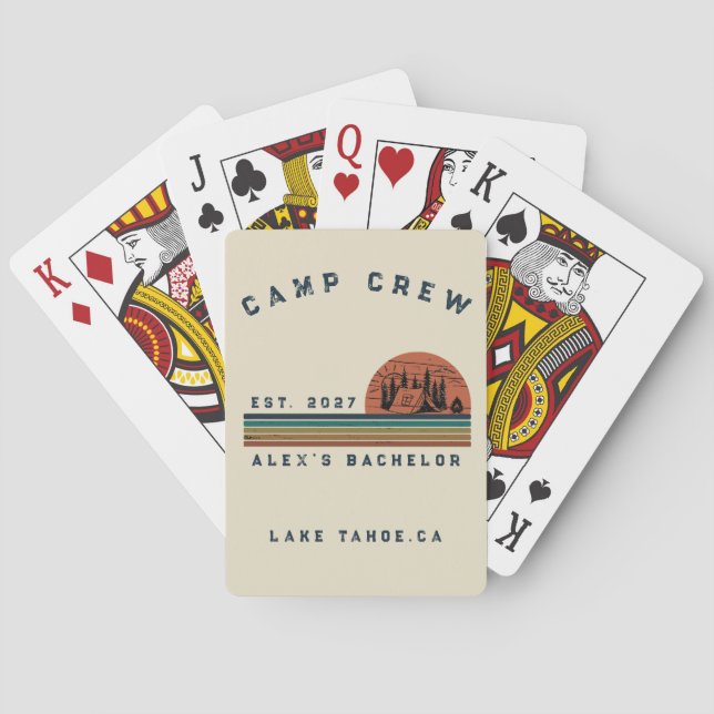 Personalised Camping Weekend Bachelor Party Playing Cards (Back)