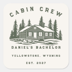 Personalised Camping Weekend Bachelor Party Square Sticker