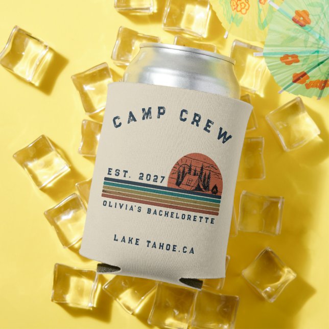 Personalised Camping Weekend Bachelorette Party Can Cooler (In Situ Summer)