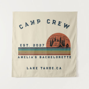 Personalised Camping Weekend Bachelorette Party Tapestry