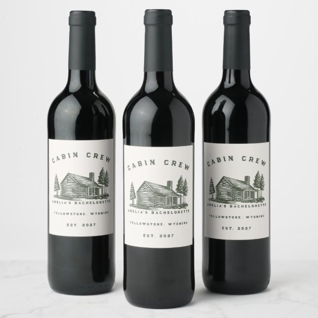 Personalised Camping Weekend Bachelorette Party Wine Label (Bottles)