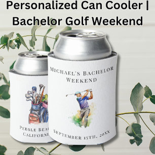 Personalised Can Cooler   Bachelor Golf Weekend