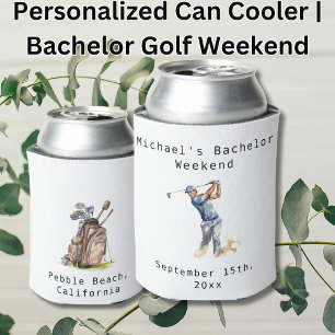 Personalised Can Cooler   Bachelor Golf Weekend