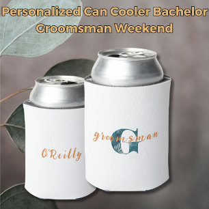 Personalised Can Cooler Bachelor Groomsman Weekend