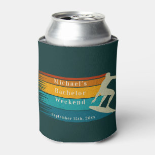 Personalised Can Cooler   Bachelor Surf Weekend