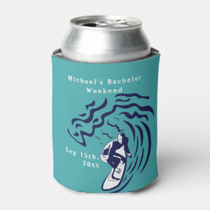 Personalised Can Cooler   Bachelor Surf Weekend
