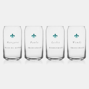 Personalised Can Glasses Bridesmaids Wedding Party