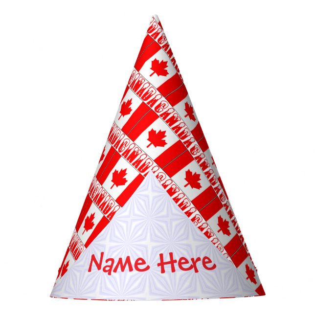 Personalised Canada Flag Paper Party Hat (Front)