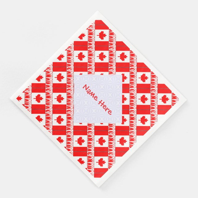 Personalised Canada Flag Party Paper Napkins (Corner)