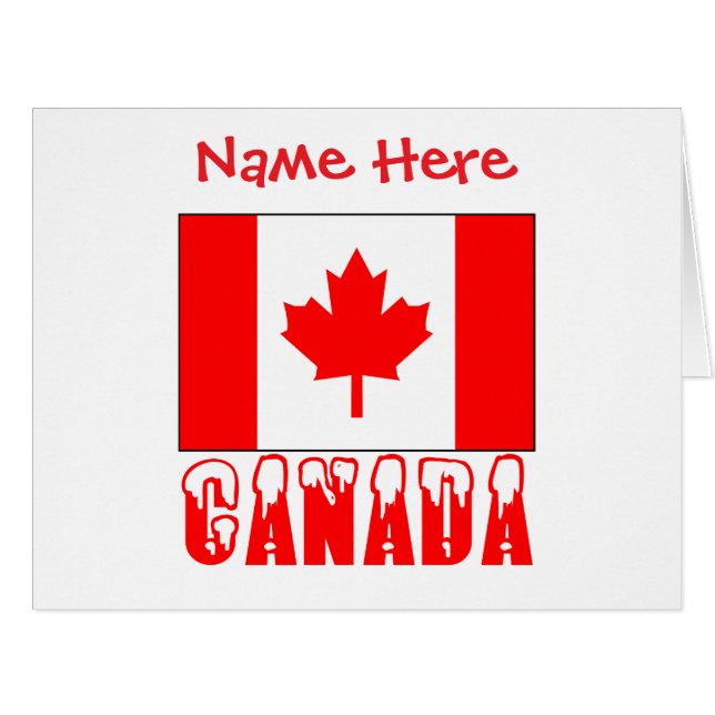 Personalised Canada Flag Patriotic Large Greeting  (Front Horizontal)