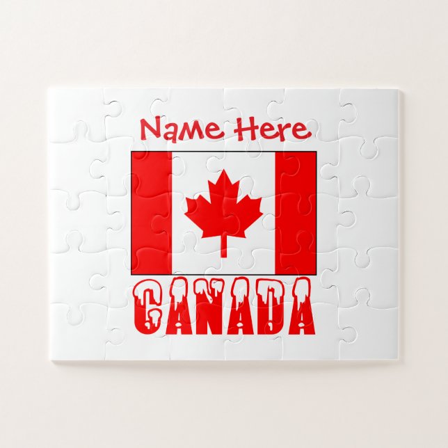 Personalised Canada Flag Personalised Gift Jigsaw Puzzle (Horizontal)