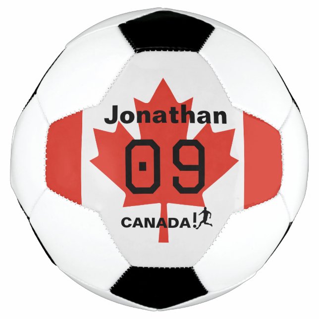 Personalised Canada Maple Leaf Soccer Gift Ball (Front)