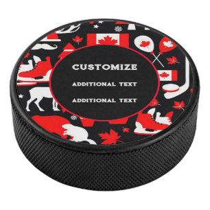 Personalised Canada Theme Hockey Puck