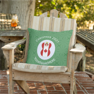 Personalised Canadian Angel Christmas Flag Cushion