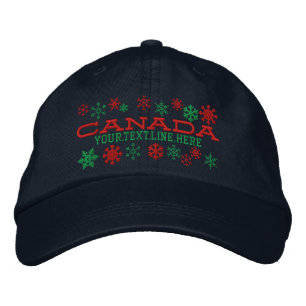 Personalised Canadian Winter Snowflakes Embroidered Hat