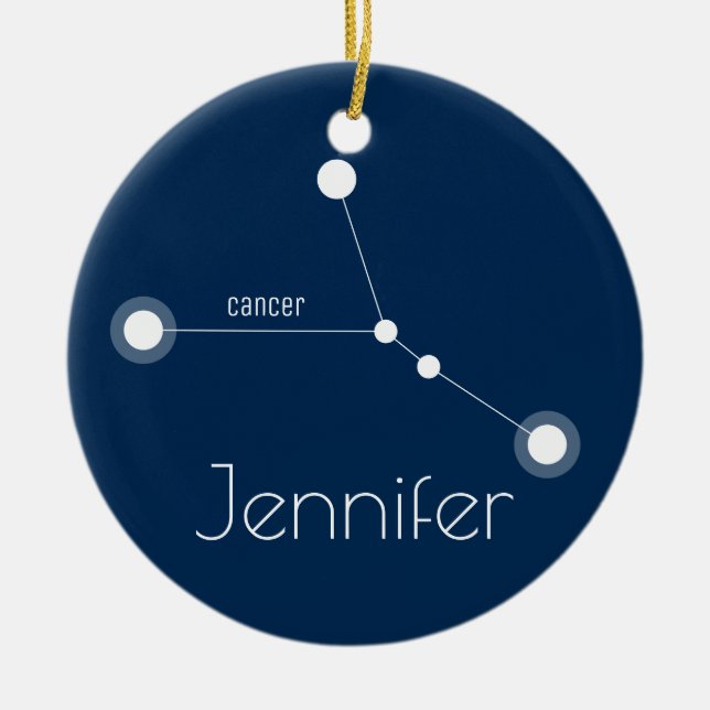 Personalised Cancer Constellation Ornament (Front)