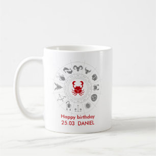 Personalised Cancer Zodiac Birthday Gift Coffee Mug