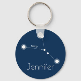 Personalised Cancer Zodiac Constellation Key Ring