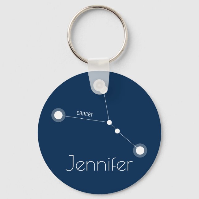 Personalised Cancer Zodiac Constellation Key Ring (Front)