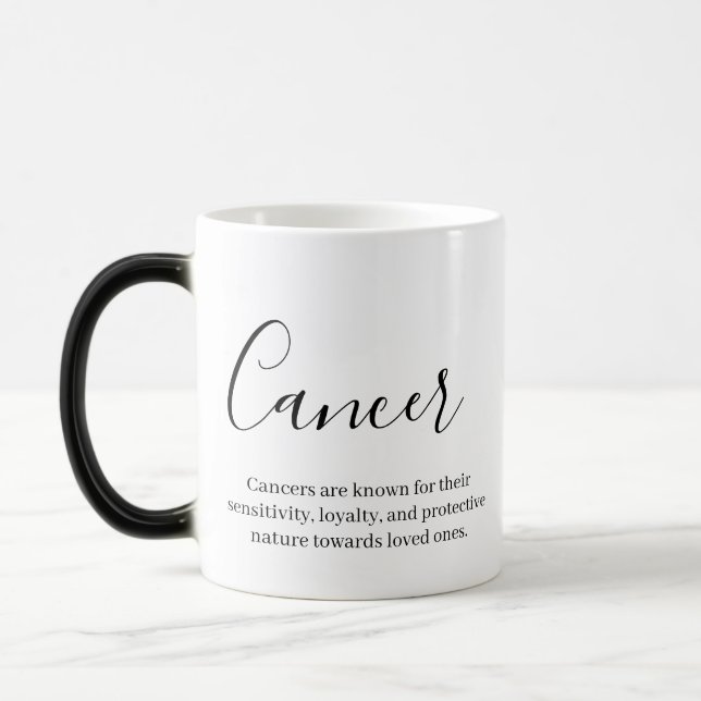 "Personalised Cancer Zodiac sign Name and quality" Magic Mug (Left)