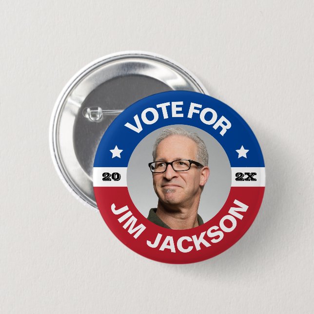 Personalised Candidate Vote Button with Photo (Front & Back)