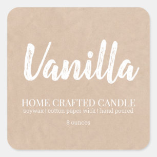 Personalised Candle Label Rustic Kraft Sticker