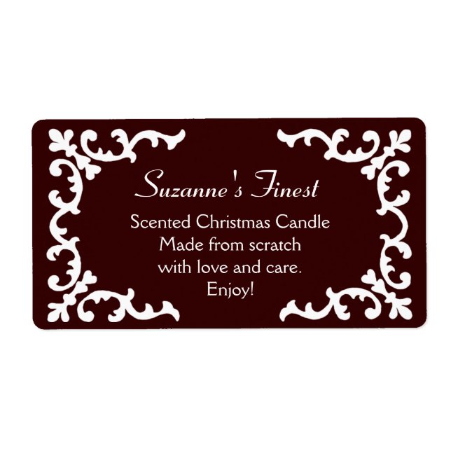 Personalised Candle or Canning Jar Brown Label (Front)