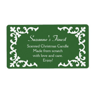 Personalised Candle or Canning Jar Green Label