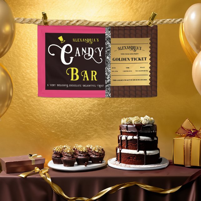 Personalised Candy Bar Golden Ticket Banner (Creator Uploaded)