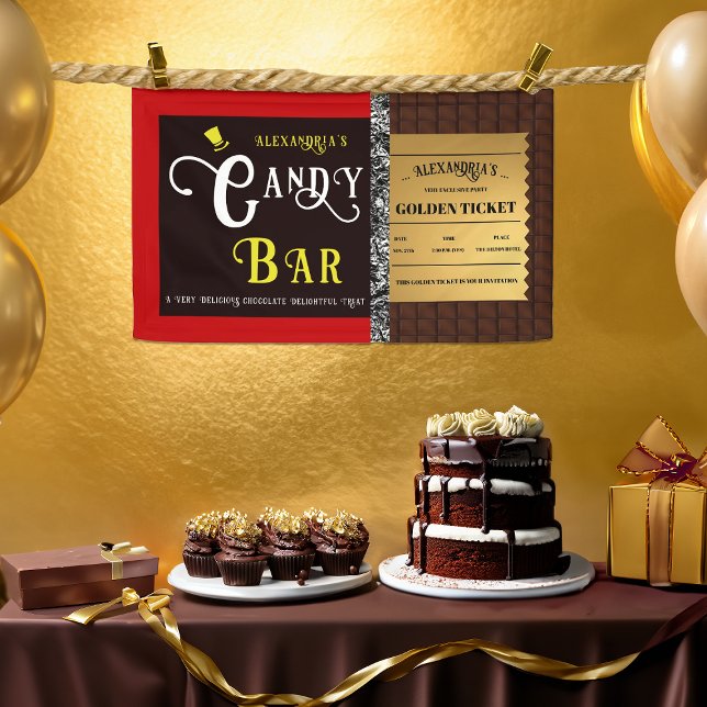 Personalised Candy Bar Golden Ticket Banner (Creator Uploaded)