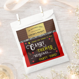 Personalised Candy Bar Golden Ticket Party Favour Bag