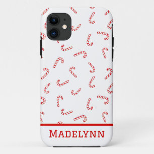 Personalised Candy Cane Christmas iPhone 11 Case