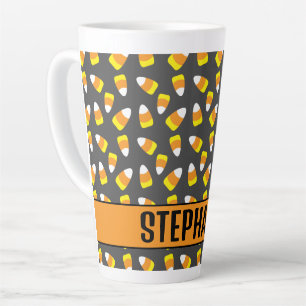 Personalised Candy Corn Halloween Latte Mug